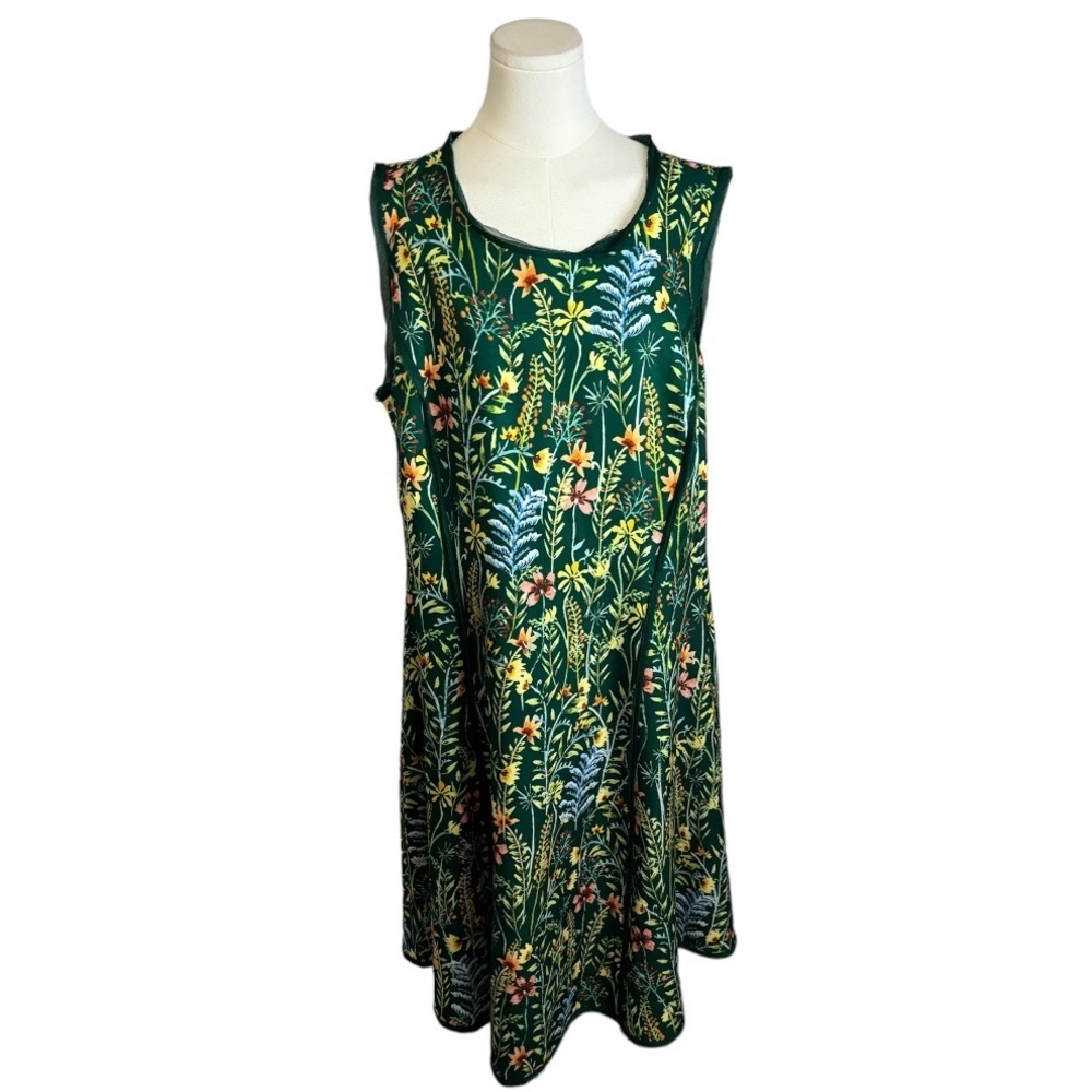 JASON WU Eloquii So Little Thyme Midi Floral Print Green Dress‎ Size 18 Party